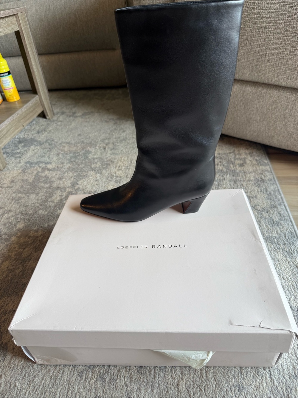 Loeffler Randall Black Pointed-Toe Leather Mid-Calf Boot - Picture 4 of 6